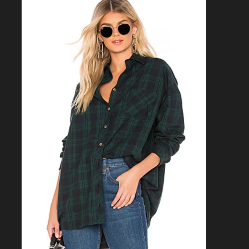superdown Green Plaid Button Down Shirt